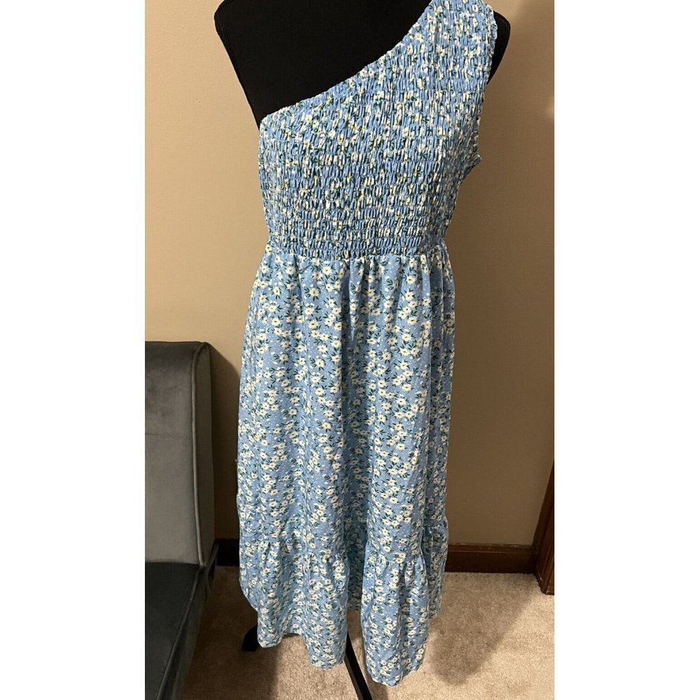 Womens Boho Dress One Shoulder Floral Maxi Dress Elegant Cocktail Party - Picture 6 of 6